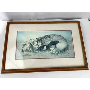 VTG Annette Hartzell Duck with Chicks Signed 257/950 1986 Signed Print Frame